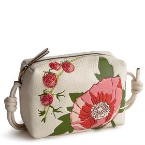 NWT Vera Bradley Women's Leather Blake Crossbody  Meadow Bouquet Cottage Cream